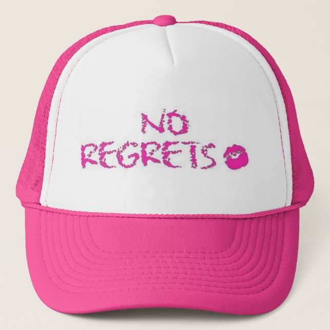 No Regrets in Lipstick Trucker Hat (Front)