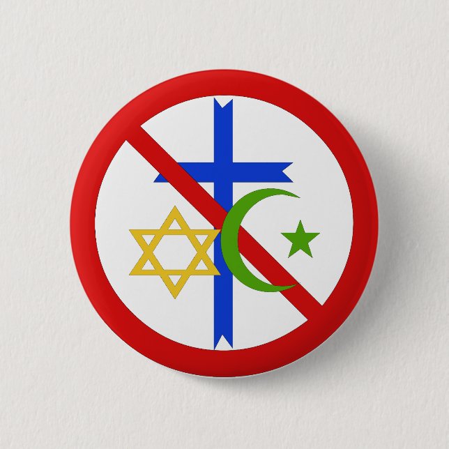 No Religion 6 Cm Round Badge (Front)