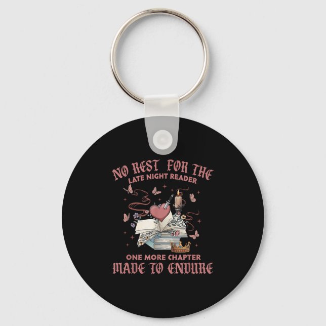 No-rest For The Late Night Reader One More Chapter Key Ring (Front)