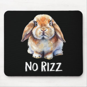 No Rizz Mini Holland Lop Bunny Rabbit Lover  Mouse Pad