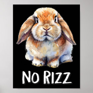 No Rizz Mini Holland Lop Bunny Rabbit Lover Poster