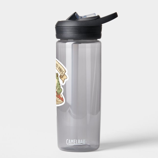 No Romance, Just Vibes | Cute Frog Mushroom core Water Bottle (Left)