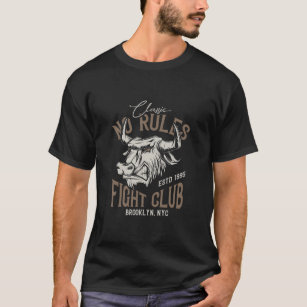No Rules Fight Club Vintage Style Bull T-Shirt