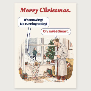 No Running Today Funny Runner Christmas Card