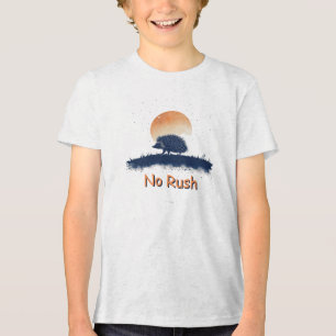 No Rush Hedgehog T-Shirt – Relaxed Nature Graphic Tri-Blend Shirt
