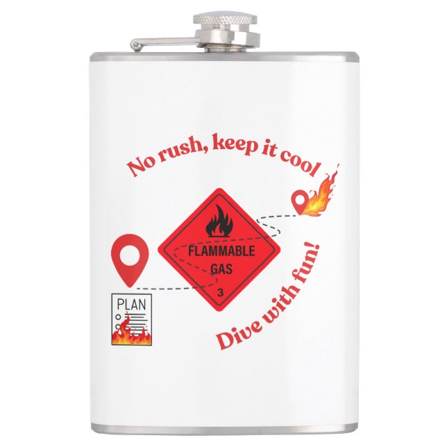 No Rush Keep It Cool Trucker Hip Flask (Front)