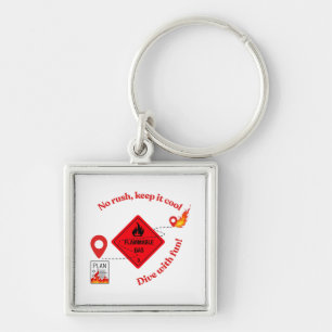 No Rush Keep It Cool Trucker Key Ring