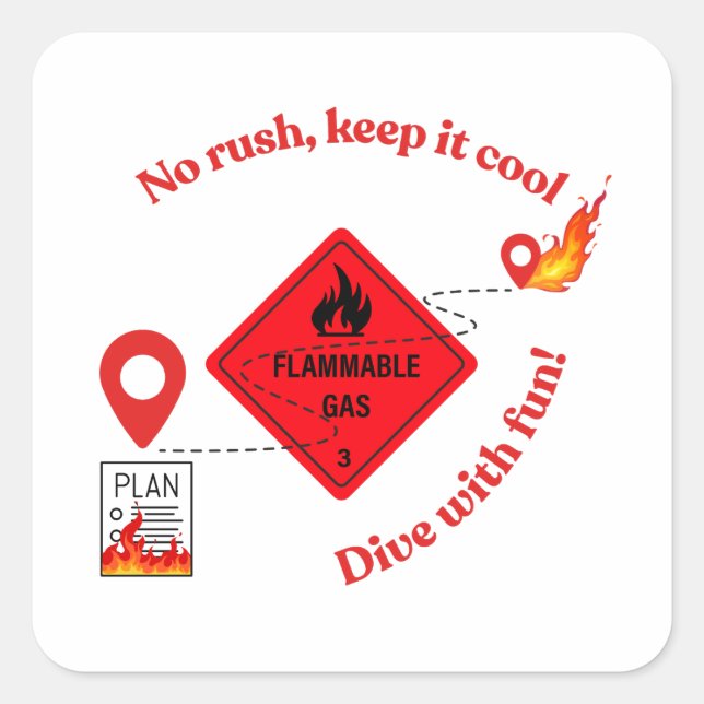 No Rush Keep It Cool Trucker Square Sticker (Front)
