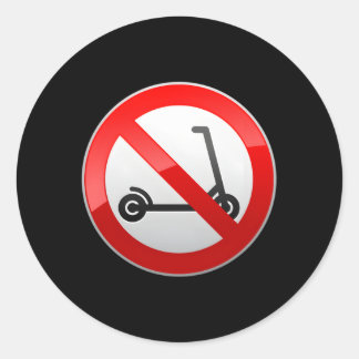 No Scooter Allowed Sign Classic Round Sticker