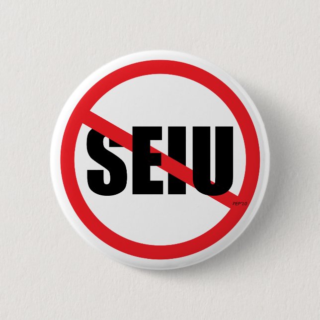 No SEIU 6 Cm Round Badge (Front)