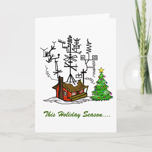 No Shack Like Home Ham Radio Christmas Card (Front)