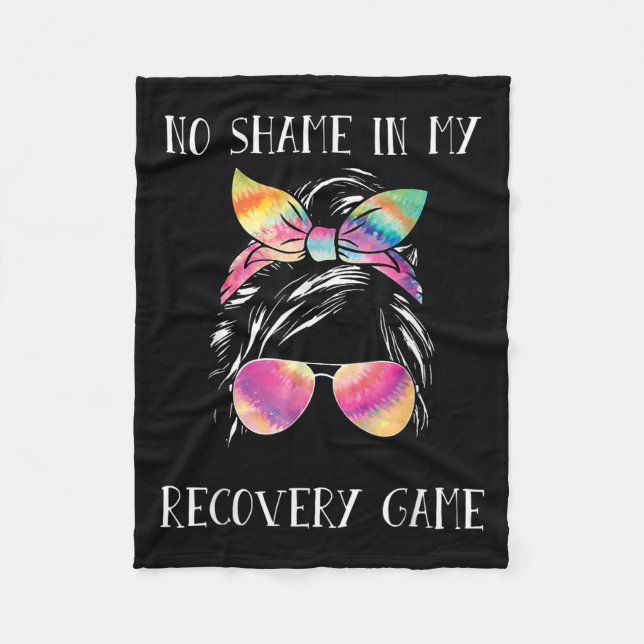 No Shame In My Recovery Game Motivational Emwermen Fleece Blanket (Front)
