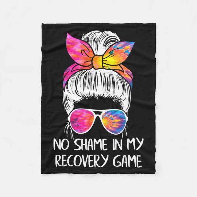 No Shame In My Recovery Game Sobriety Aa Na Anni  Fleece Blanket (Front)