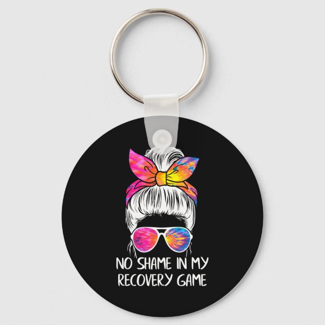 No Shame In My Recovery Game Sobriety Aa Na Anni  Key Ring (Front)