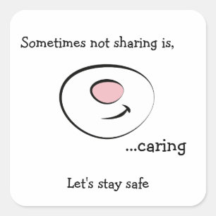No Sharing, Stay Safe Bunny Stickers