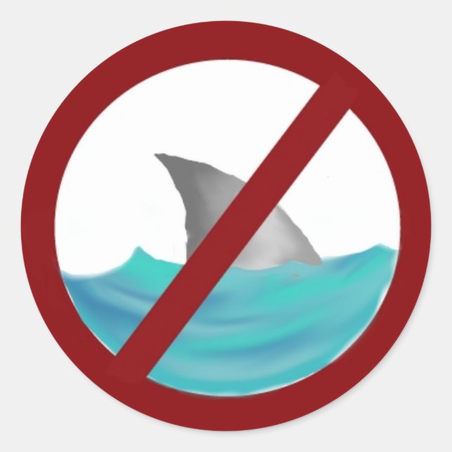 No Sharks Allowed Classic Round Sticker (Front)