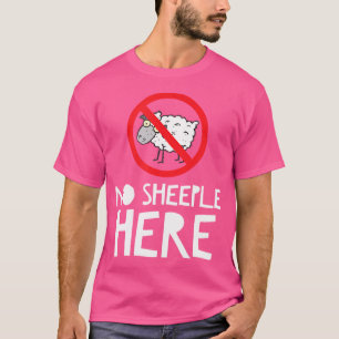 No Sheeple Here With Funny Cartoon Sheep T-Shirt
