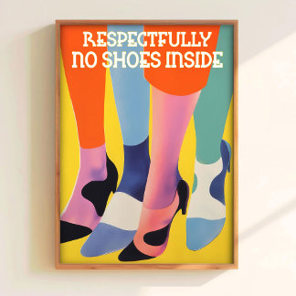 No Shoes Inside Print Entrance Printable Wall Art 