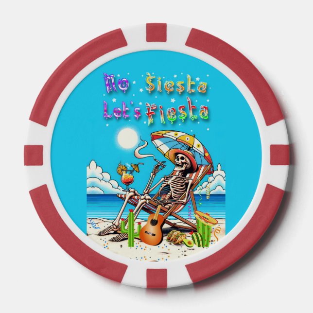 No Siesta Let's Fiesta Poker Chips (Front)