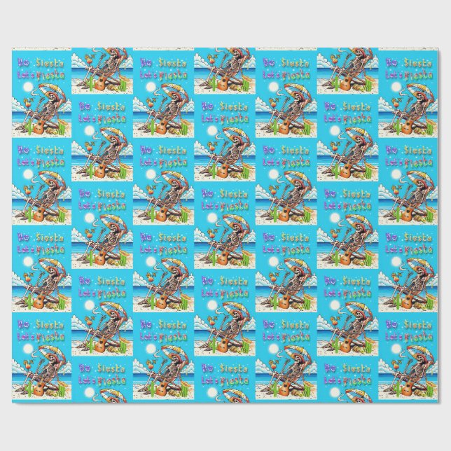 No Siesta Let's Fiesta Wrapping Paper (Flat)