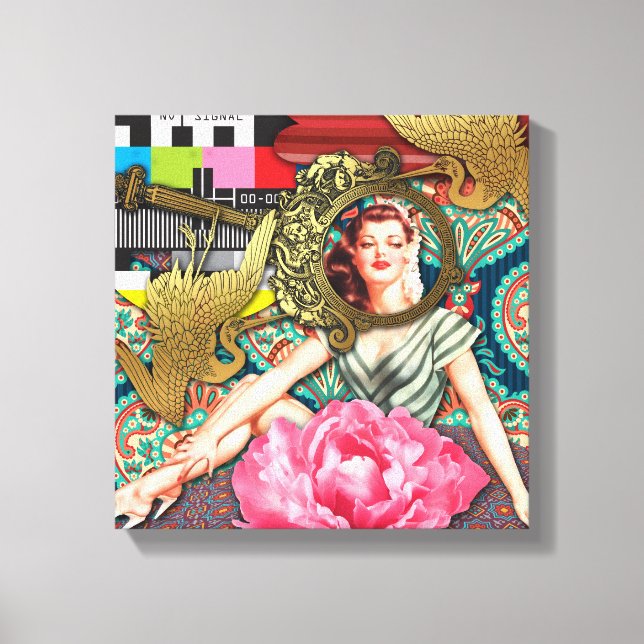 No-Signal - Cheeky Lady Canvas Print (Front)