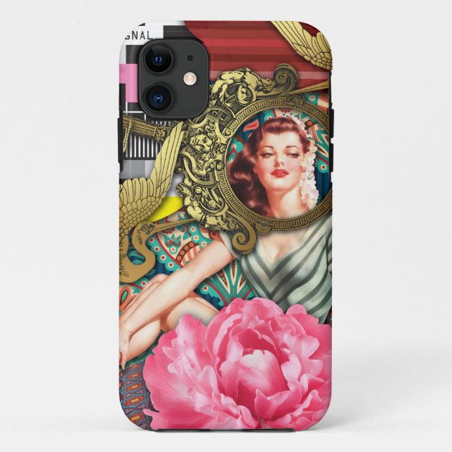 No-Signal - Cheeky Lady Digital Collage Case-Mate iPhone Case (Back)