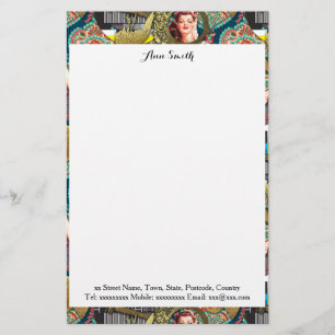 No-Signal - Cheeky Lady Digital Collage Stationery