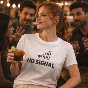 No Signal Minimal Tech Humour T-Shirt