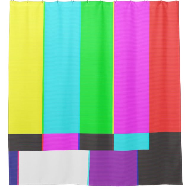 no signal tv screen with noise shower curtain (Front)