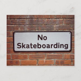 No Skateboarding Postcard
