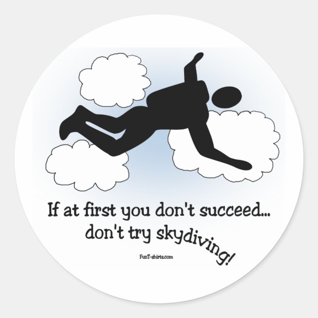 No Skydiving Classic Round Sticker (Front)
