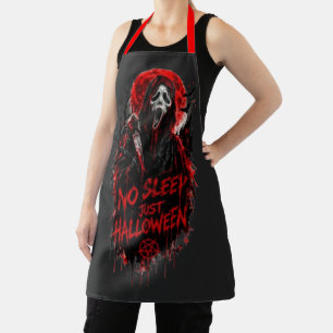 No Sleep Just Halloween Scream Gothic Horror Desig Apron