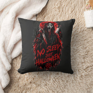 No Sleep Just Halloween Scream Gothic Horror Desig Cushion