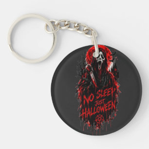 No Sleep Just Halloween Scream Gothic Horror Desig Key Ring