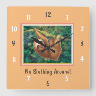 No Slothing Around Wall Clock