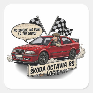 No Smoke No Fun 1.9 TDI Logic - Škoda Octavia RS P Square Sticker