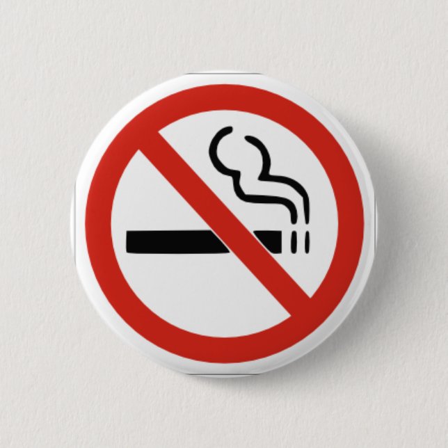 No Smoking 6 Cm Round Badge (Front)