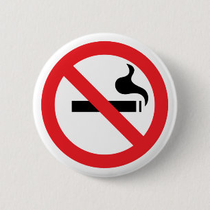 No Smoking 6 Cm Round Badge