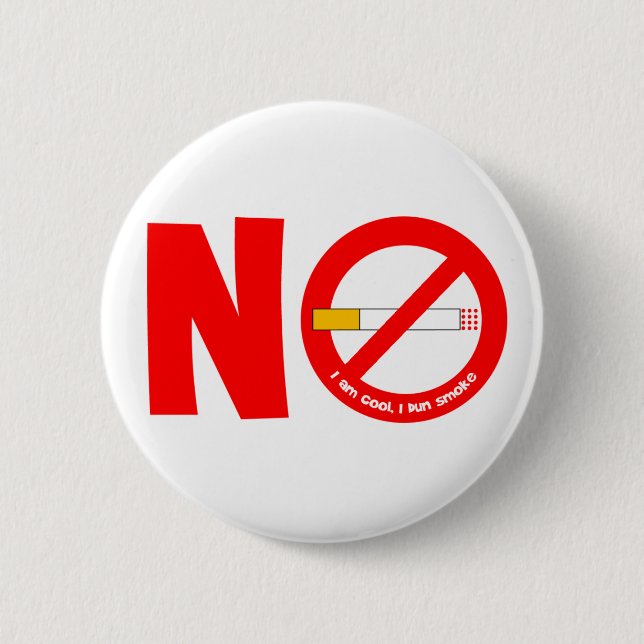 No Smoking 6 Cm Round Badge (Front)