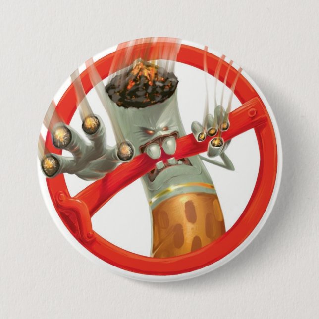 no smoking 7.5 cm round badge (Front)