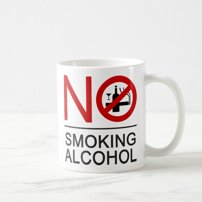 NO Smoking Alcohol ⚠ Thai Sign ⚠ Coffee Mug (Right)