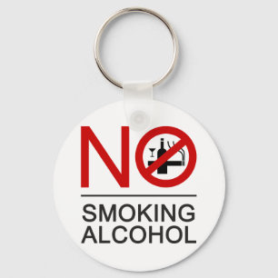 NO Smoking Alcohol ⚠ Thai Sign ⚠ Key Ring