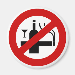 NO Smoking Alcohol ⚠ Thai Sign ⚠ Magnet