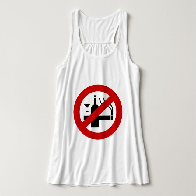 NO Smoking Alcohol ⚠ Thai Sign ⚠ Singlet (Design Front)