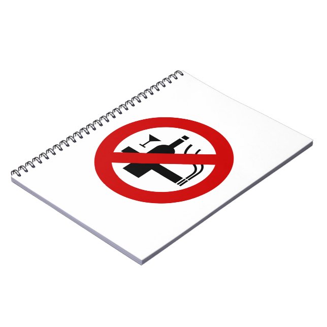 NO Smoking Alcohol ⚠ Thai Sign ⚠ Spiral Notebook (Left Side)