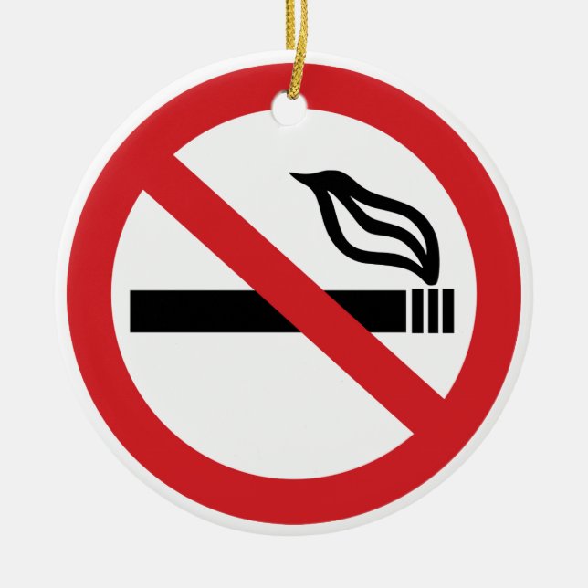 No Smoking Anti Smoking Cigarette Tobacco Ceramic Tree Decoration (Front)