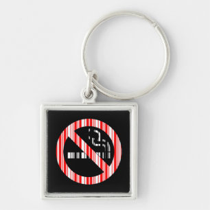NO SMOKING BAR CODE Sign Barcode Pattern Design Key Ring