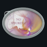 No smoking belt buckles<br><div class="desc">Delicate transparent smoke background. "No smoking" message. It also reminds to care, serenity and positivity.</div>