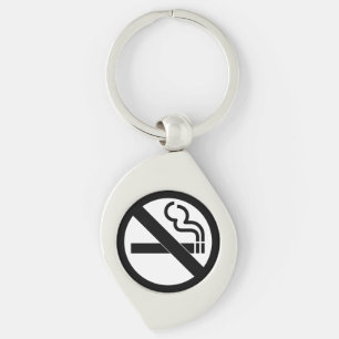 No Smoking Black and White Sign Key Ring