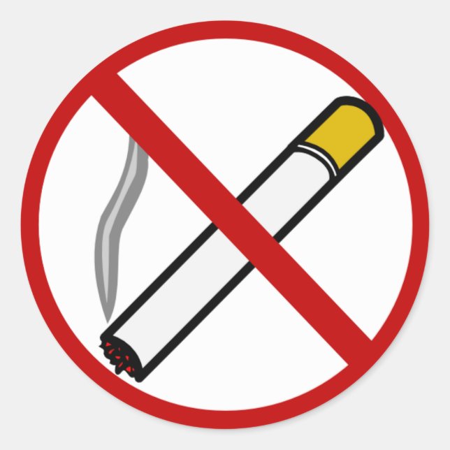 No Smoking! Classic Round Sticker (Front)